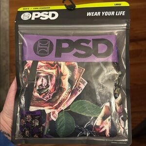 PSD Men's Rose Print Boxer Briefs - Black and Purple